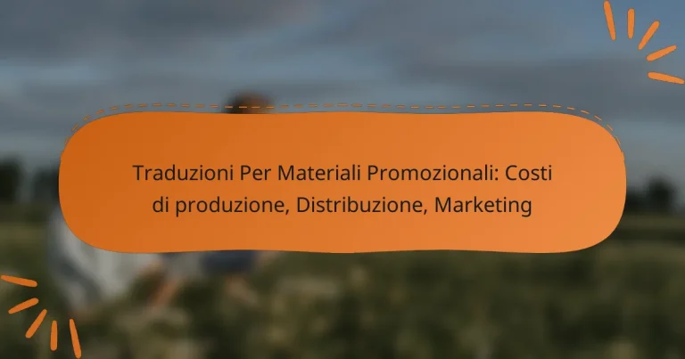 Traduzioni Per Materiali Promozionali: Costi di produzione, Distribuzione, Marketing