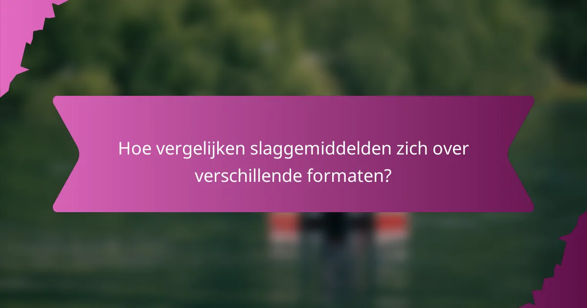 Hoe vergelijken slaggemiddelden zich over verschillende formaten?