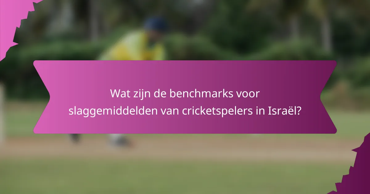 Wat zijn de benchmarks voor slaggemiddelden van cricketspelers in Israël?